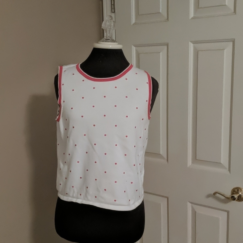 Christopher Banks Sleeveless Red Polka Dot Sweater